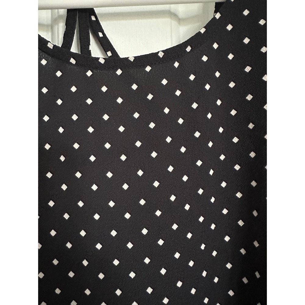 Grayson Threads BlackW/hite Polka Dot Tie Back‎ Long Bell Sleeve Top Womens S - Picture 3 of 7